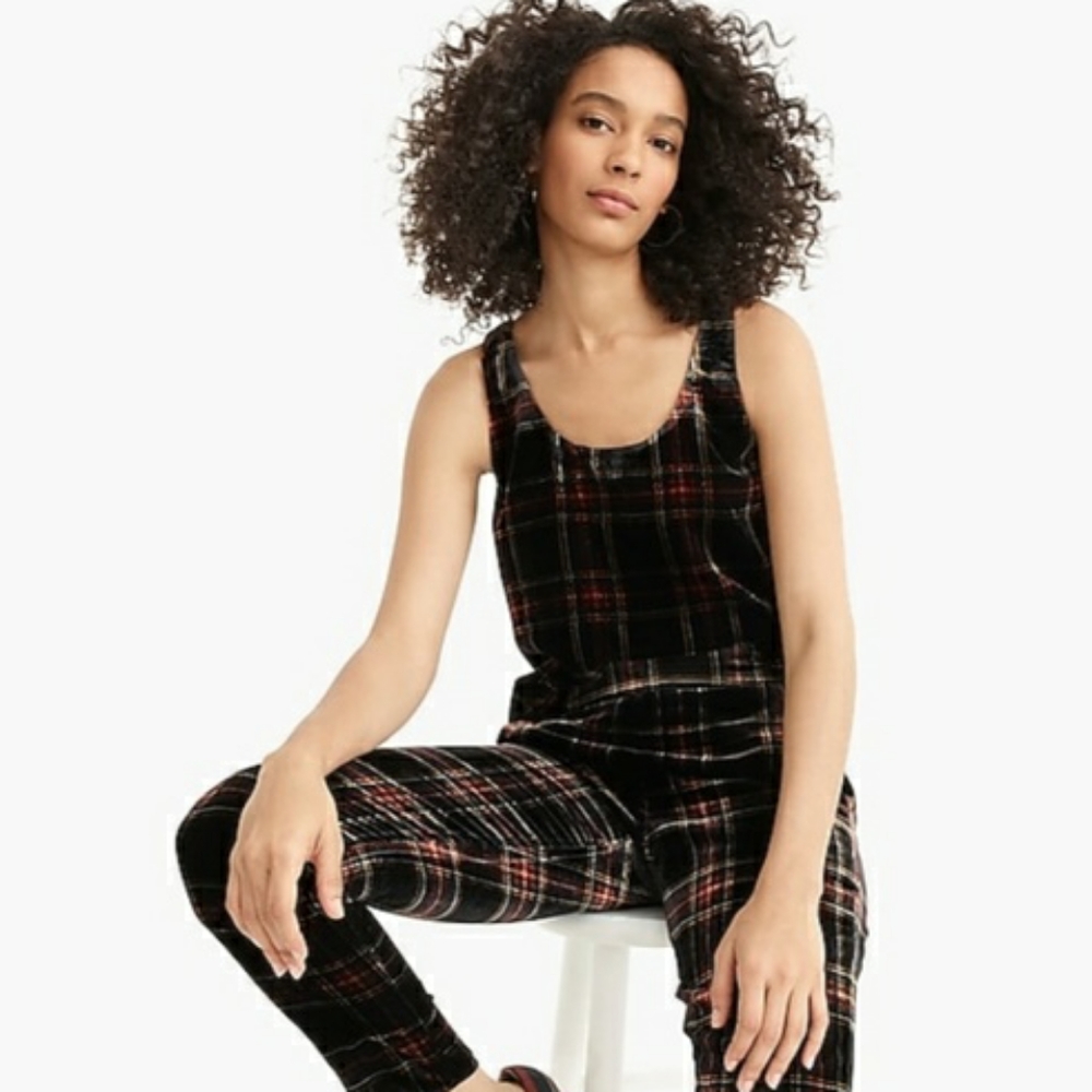 J. Crew Velvet Stewart Tartan Tank Top Size 0 NWT